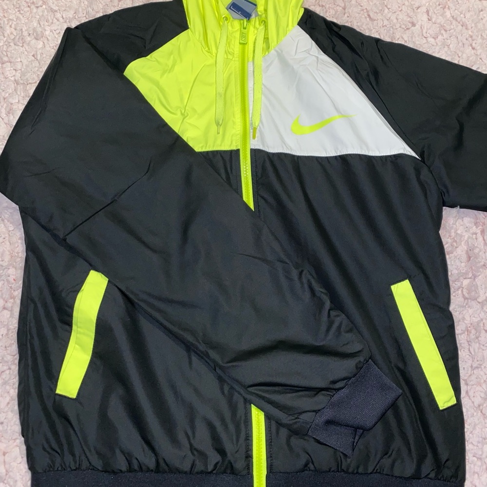 nike neon and black jacket